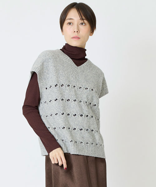 ウールナイロンニットベスト
