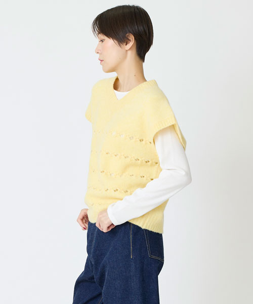 ウールナイロンニットベスト