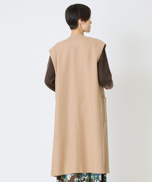 カシミヤ混ダブルクロスロングジレ【11/12以降お届け】 | ベスト