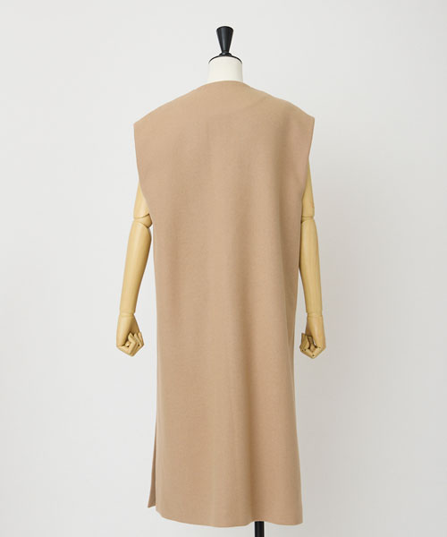 カシミヤ混ダブルクロスロングジレ【11/12以降お届け】