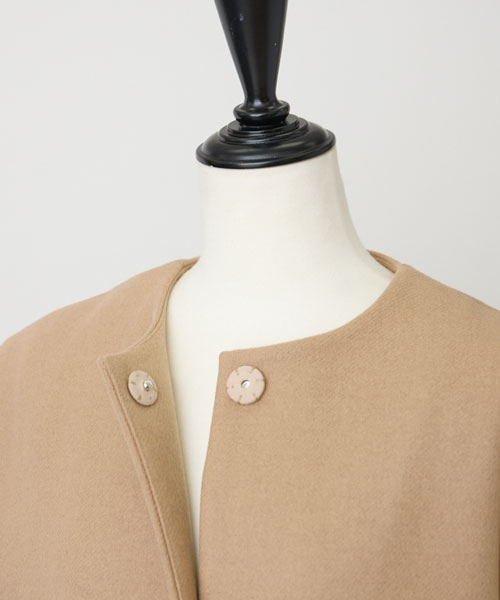 カシミヤ混ダブルクロスロングジレ【11/12以降お届け】