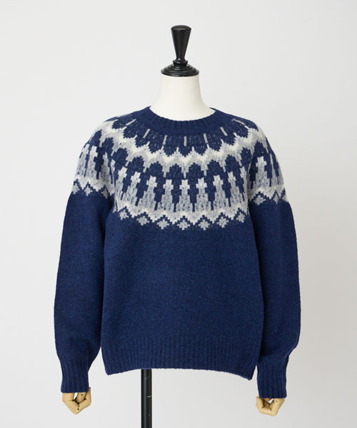 ウールナイロンフェアアイルニット