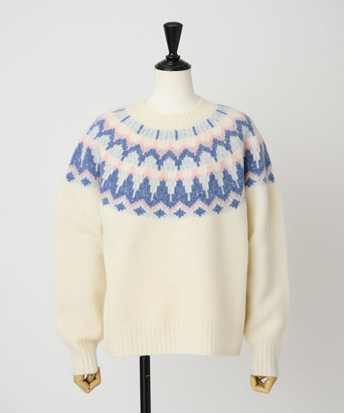 ウールナイロンフェアアイルニット