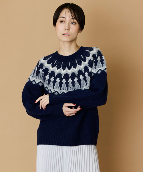 ウールナイロンフェアアイルニット