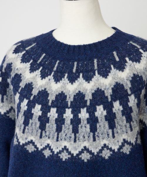 ウールナイロンフェアアイルニット