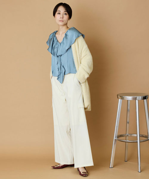 フェイクスエードワイドパンツ