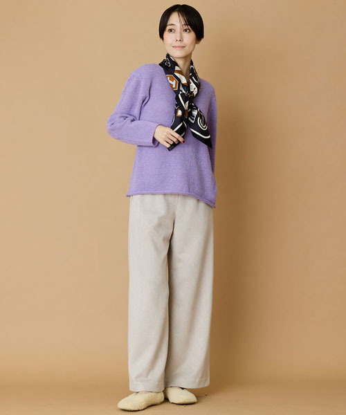 フェイクスエードワイドパンツ