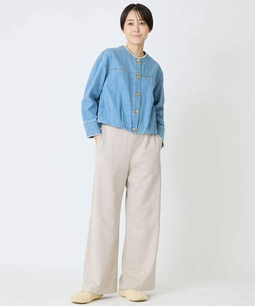 フェイクスエードワイドパンツ