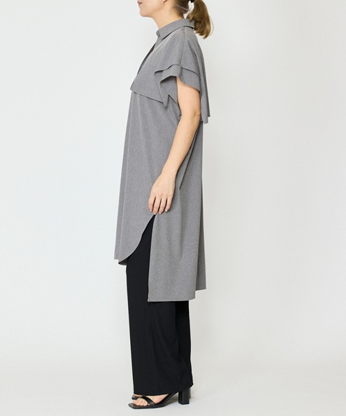エステルブロードロングシャツ