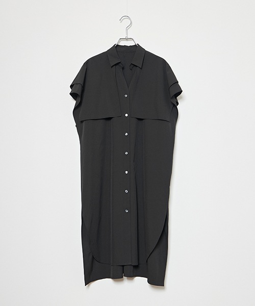 エステルブロードロングシャツ