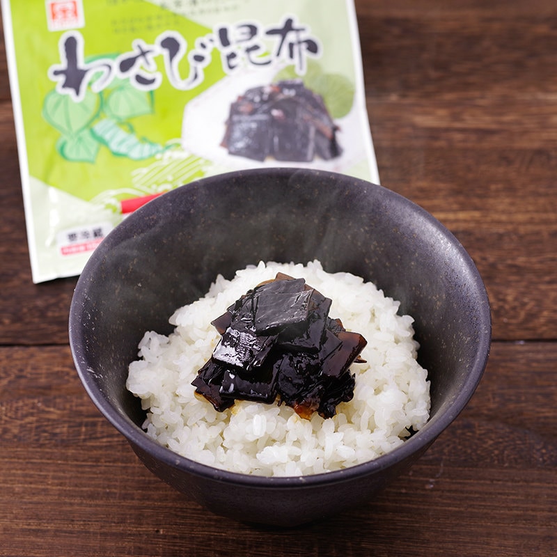 わさび昆布 150g 北海道産昆布 国産わさび茎入り