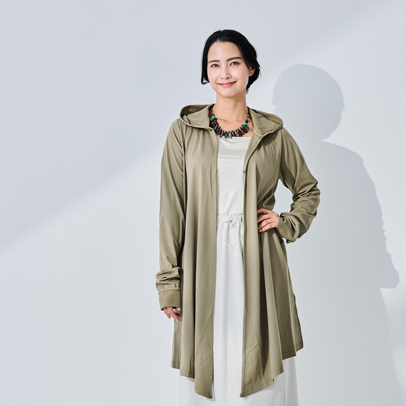 【美と健康を大切に】UVカットマジック3WAYフード付きロングカーディガン　エポカル