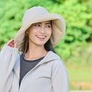 風に飛びにくい帽子をお探しの方におすすめ　UVカットジャストフィットハット　品の良いベージュ