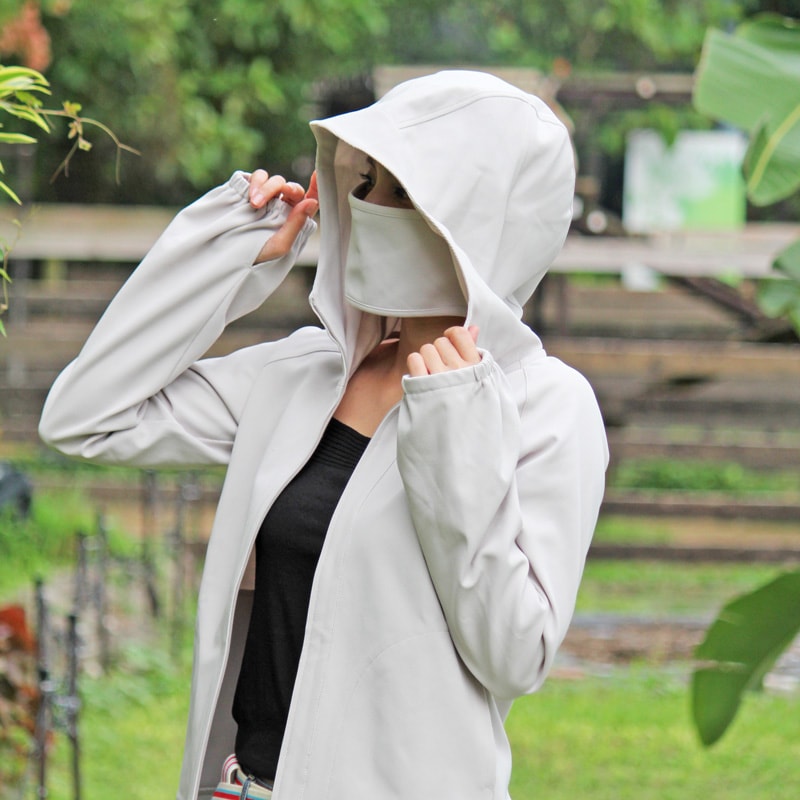 ご予約製品　3WAYフード付きプレミアムパーフェクトパーカー　グレー　エポックテックス