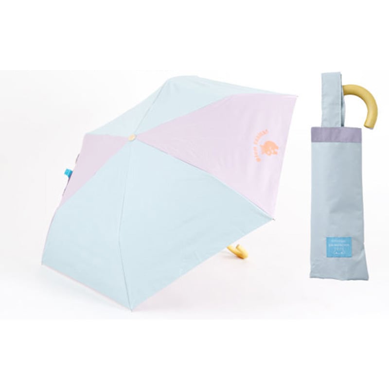 クッカヒッポ　子供用晴雨兼用折りたたみ傘　50ｃｍ　UVカット・遮光・遮熱　ミント×パープル