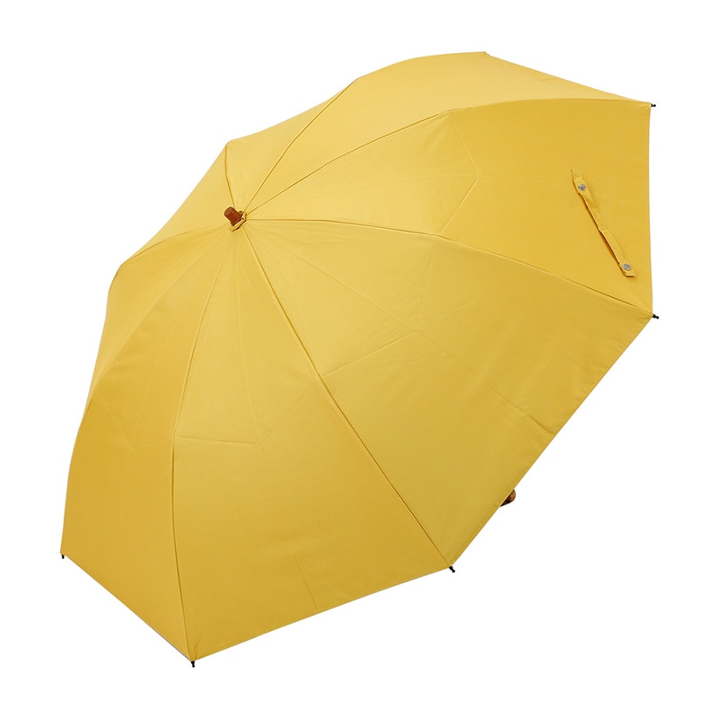 長傘のような上品な丸みのある折りたたみ日傘　藤黄／とうおう　55ｃｍ　遮熱・遮光　