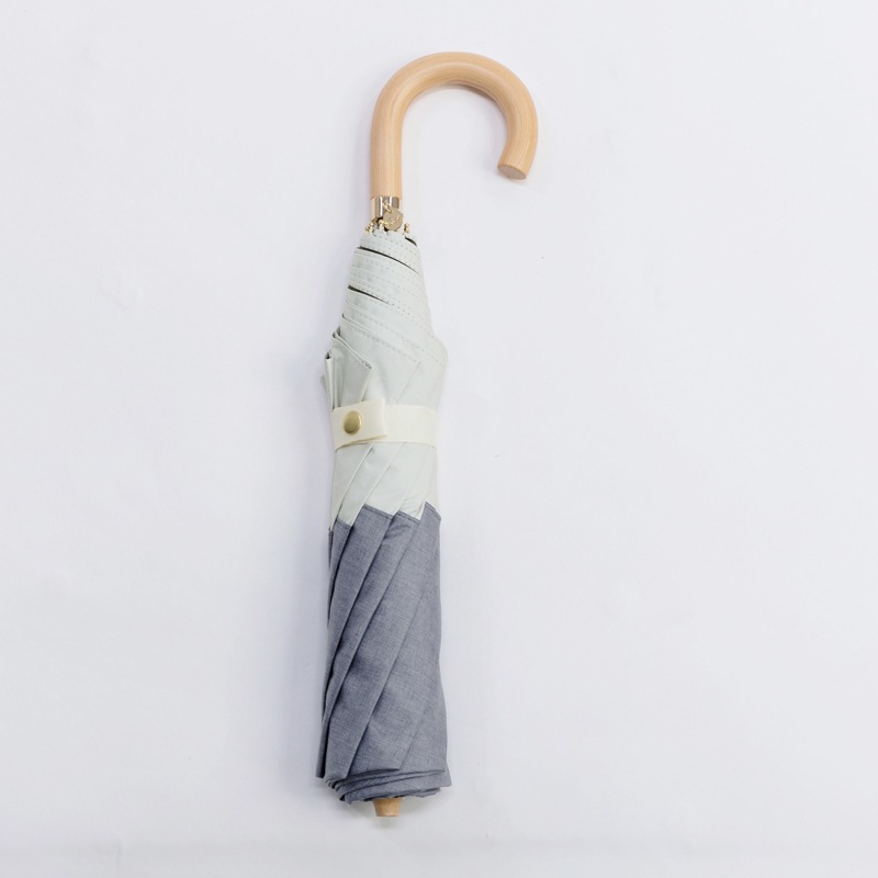 Ciel(シエル)晴雨兼用2段ミニ折りたたみ日傘 50cm 遮熱・遮光 ダンガリーオフホワイト