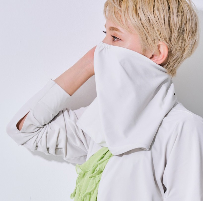 【近赤外線と紫外線をともにカットする】マジック3WAYフード付きロングカーディガン　Trubeaute(R)（トゥルーボーテ）　グレー