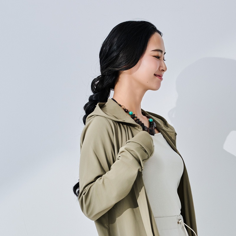 【美と健康を大切に】UVカットマジック3WAYフード付きロングカーディガン　エポカル