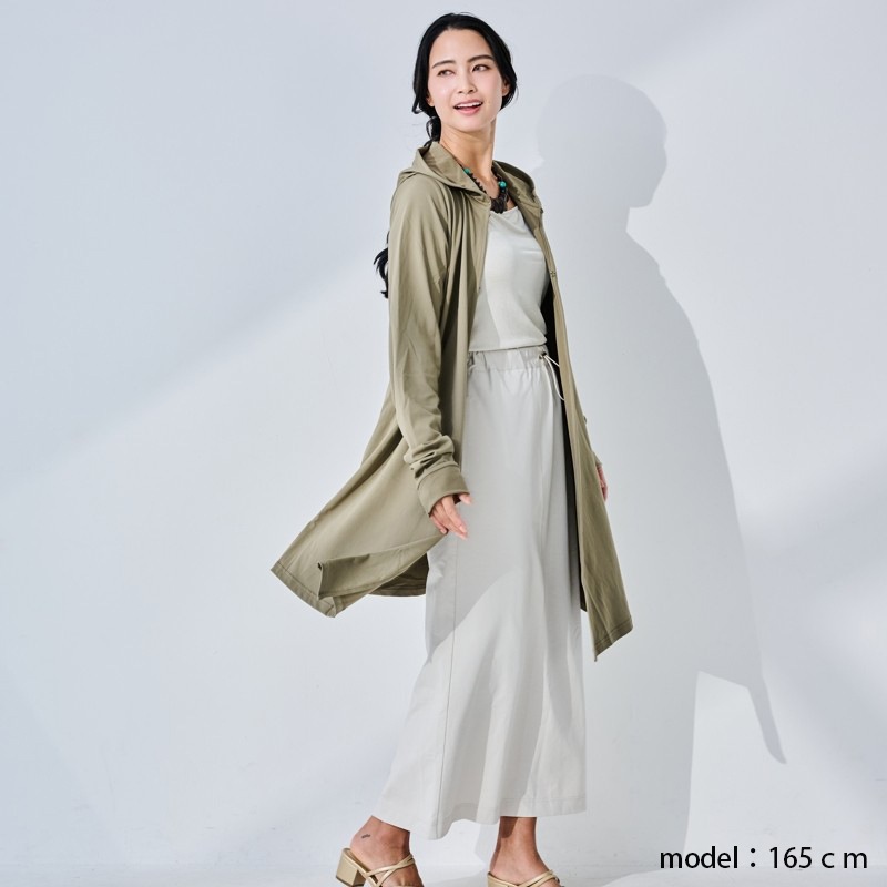 【美と健康を大切に】UVカットマジック3WAYフード付きロングカーディガン エポカル