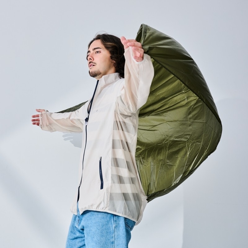 2WAYサンブロックUVメッシュパーカー 超軽量・撥水マント付 紫外線対策