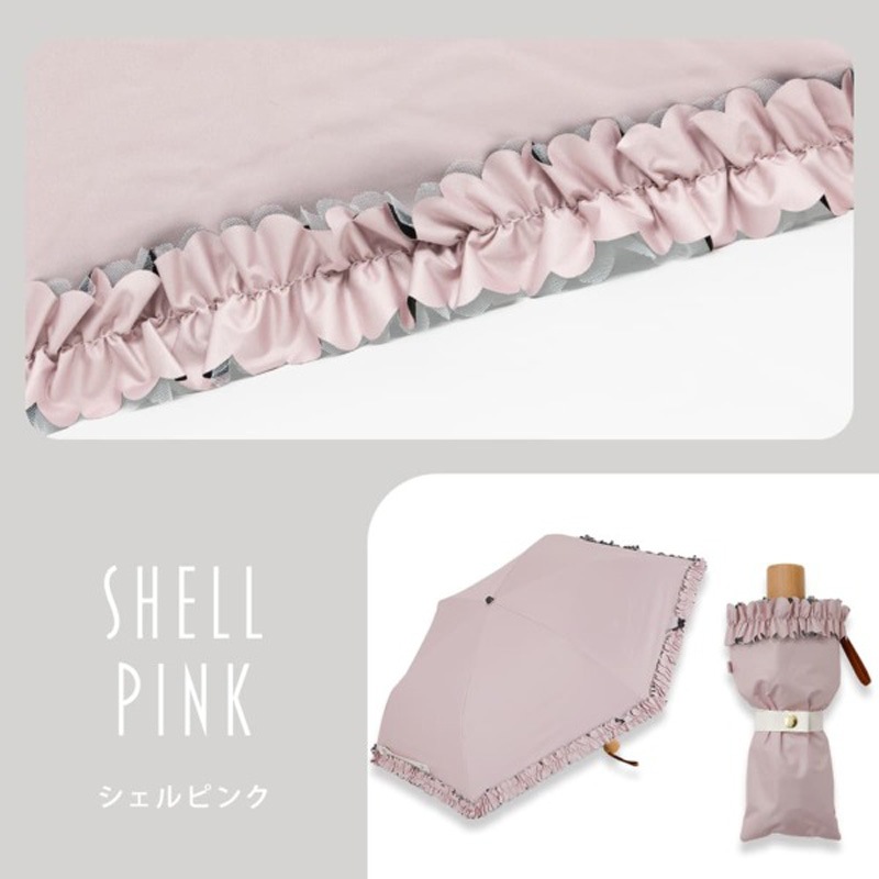 センテリオ　晴雨兼用折りたたみ日傘　50ｃｍ　遮熱・遮光　シェルピンク