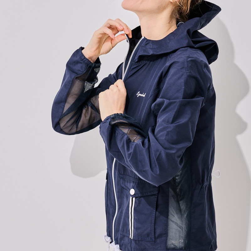 【メッシュ入り マリンスタイル UVケア ジャケット】メッシュＵＶマリンパーカー　ネイビー　エポカル　紫外線対策