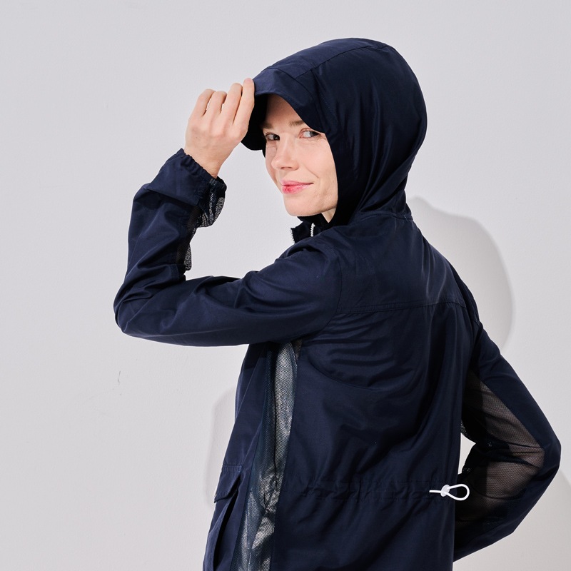 【メッシュ入り マリンスタイル UVケア ジャケット】メッシュＵＶマリンパーカー　ネイビー　エポカル　紫外線対策