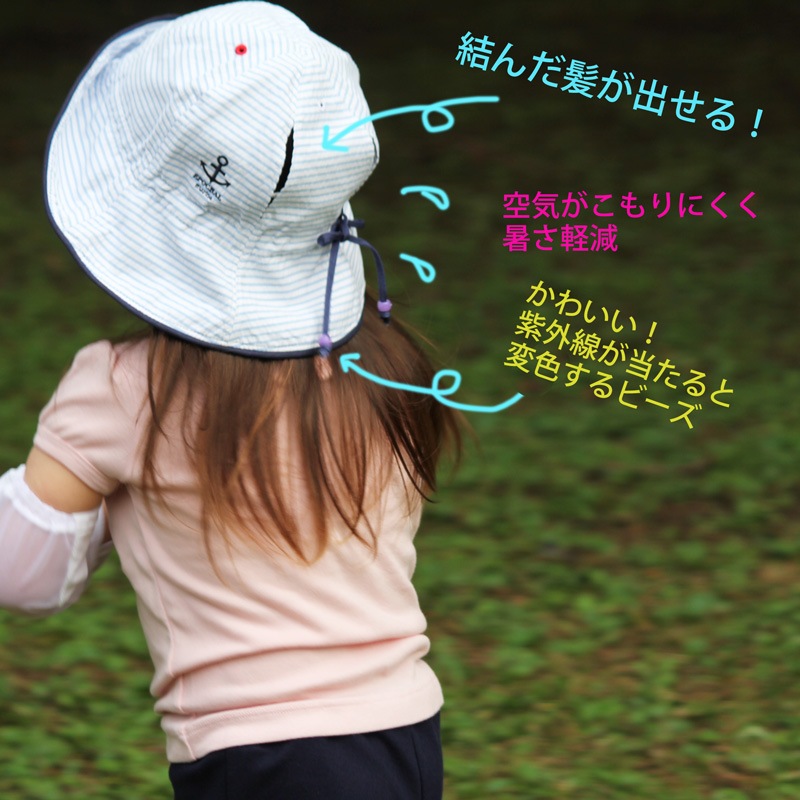通気性を考えた蒸れないUVハット（ネッカチーフ付）　UVカット帽子