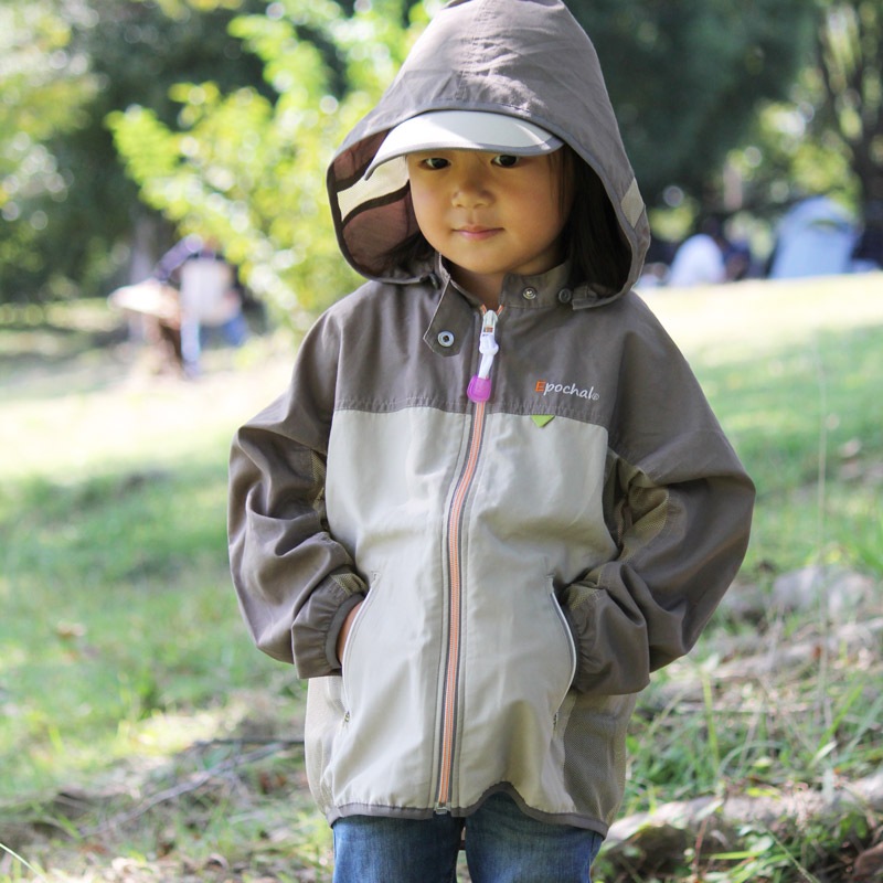 サンブロックUVメッシュパーカー カーキ エポカル 紫外線みっけ付き