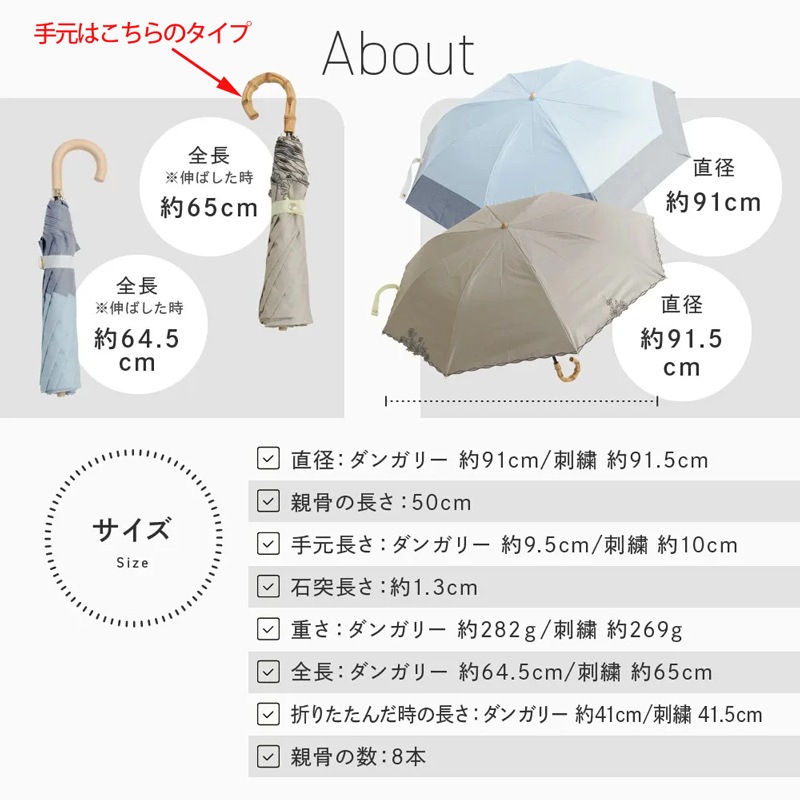 Ciel（シエル）晴雨兼用2段ミニ折りたたみ日傘　50ｃｍ　遮熱・遮光　シェルピンク