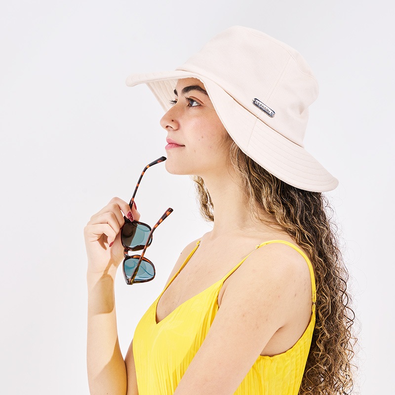 深く被れる柔らかい中折れハット　UVカット帽子　紫外線対策