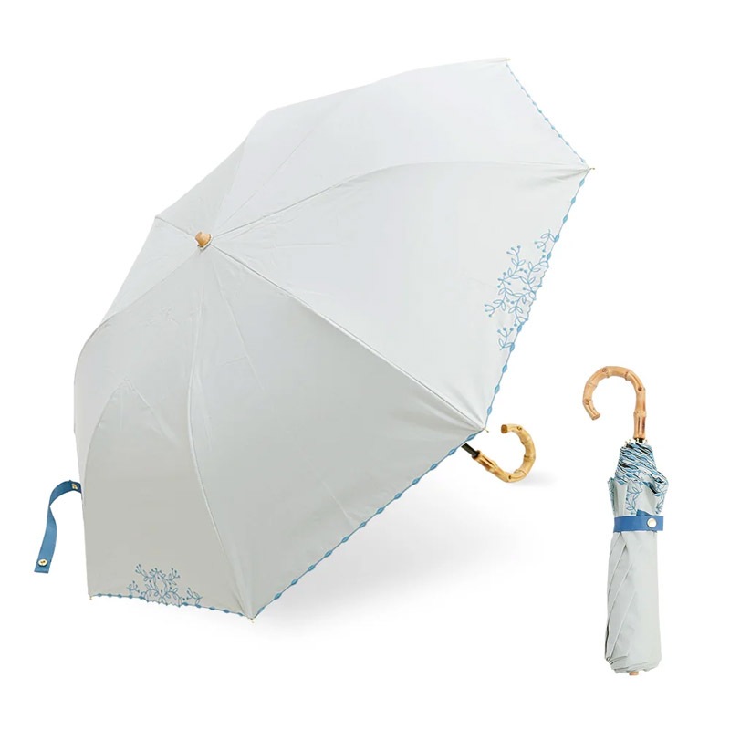 Ciel（シエル）晴雨兼用2段ミニ折りたたみ日傘　50ｃｍ　遮熱・遮光　オフホワイト