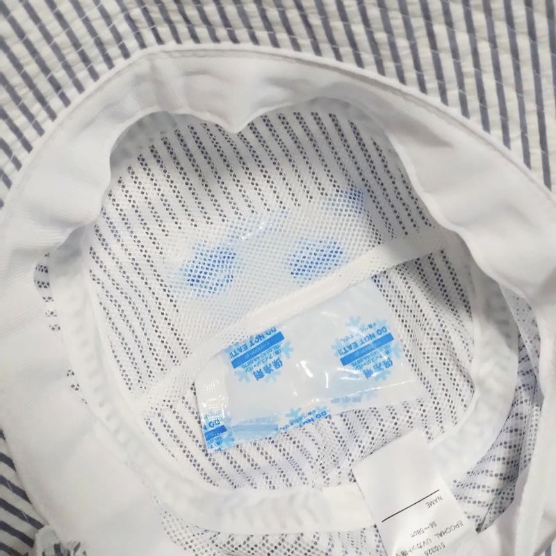保冷剤ポケット付き・風通しが良い　UVカットエアスルーハット　ストライプ　UVカット帽子　子供～大人
