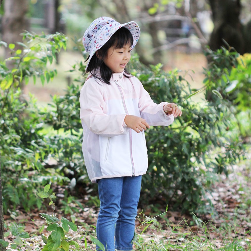 サンブロックUVメッシュパーカー ピンク エポカル 紫外線みっけ付き