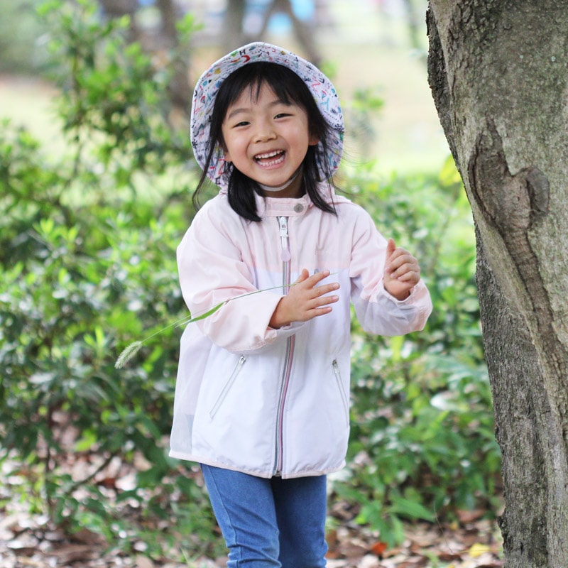 サンブロックUVメッシュパーカー ピンク エポカル 紫外線みっけ付き