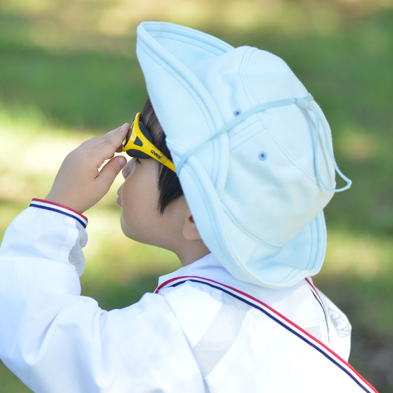残り僅か! 3WAYUVカット帽子 ブルー 50cm 【日本学校保健会推薦用品】 紫外線対策