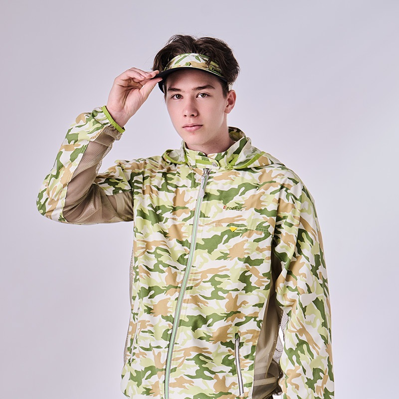 【究極のUV＆汗コントロールウェア】　ブレッサブルメッシュUVパーカー　カモフラグリーン　エポカル