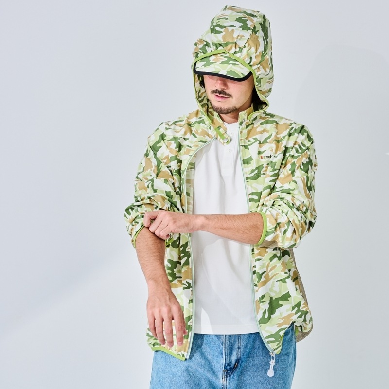 【究極のUV＆汗コントロールウェア】　ブレッサブルメッシュUVパーカー　カモフラグリーン　エポカル