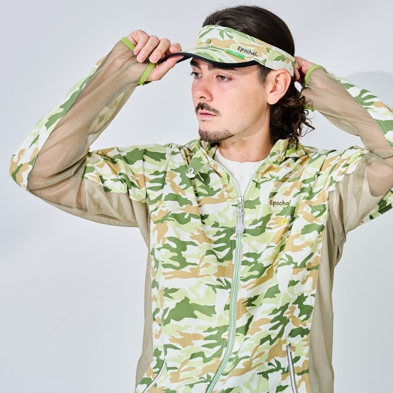 【究極のUV＆汗コントロールウェア】　ブレッサブルメッシュUVパーカー　カモフラグリーン　エポカル