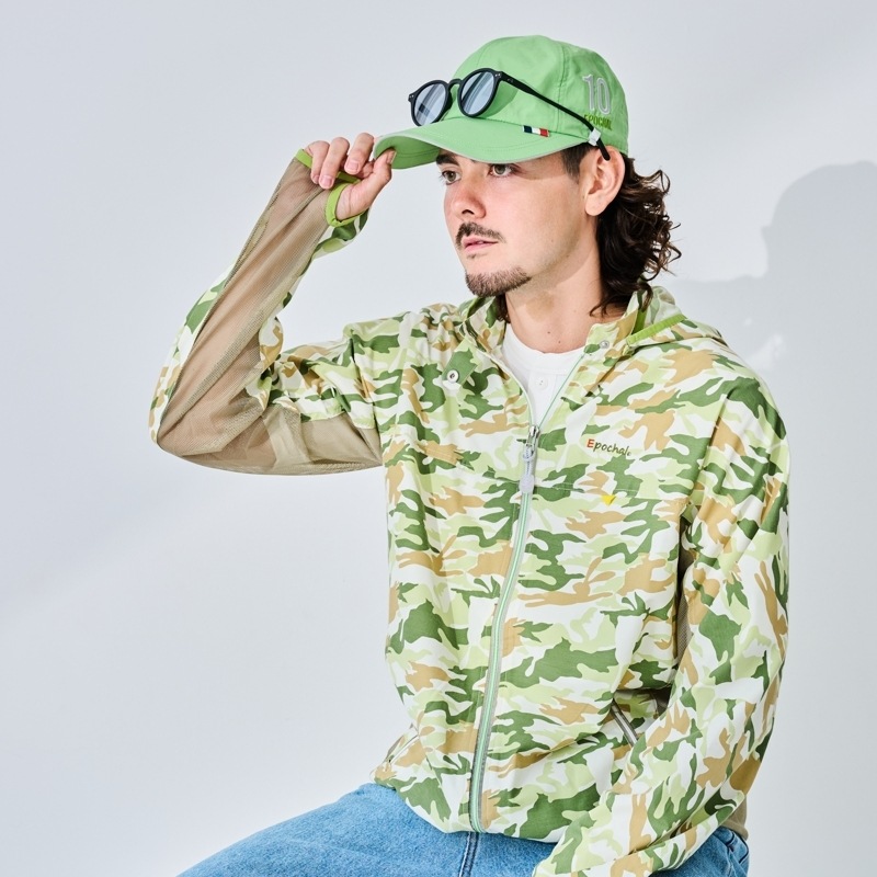 【究極のUV＆汗コントロールウェア】　ブレッサブルメッシュUVパーカー　カモフラグリーン　エポカル