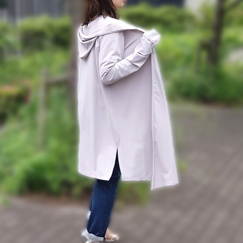 【近赤外線と紫外線をともにカットする】マジック3WAYフード付きロングカーディガン　Trubeaute(R)（トゥルーボーテ）グレージュ