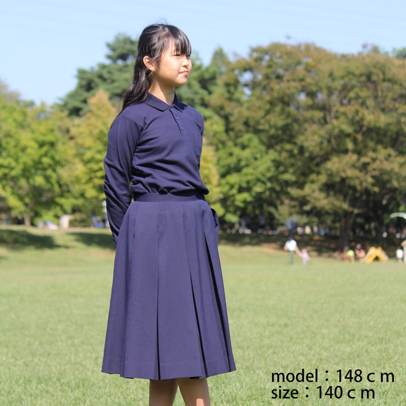 【UVカット率99%】ポロシャツ長袖 ホワイト 140・150cm きちんと感ある学校での紫外線対策