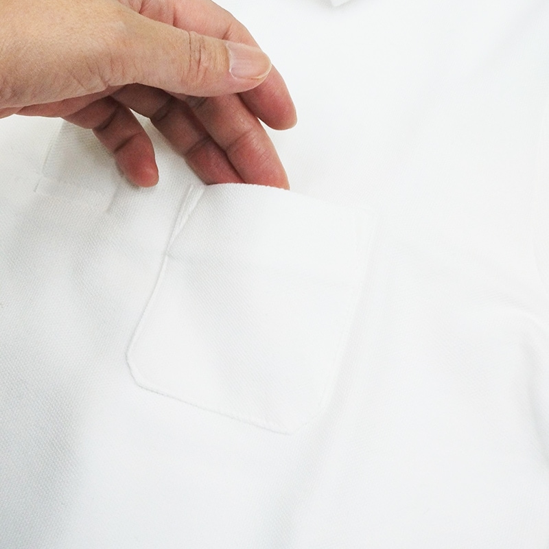 【UVカット率99%】ポロシャツ長袖 ホワイト 140・150cm きちんと感ある学校での紫外線対策