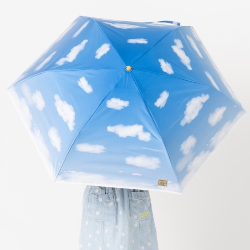 熱中症対策に！ UV遮熱遮光　キッズミニ傘　青空（あおぞら）50ｃｍ　遮熱・遮光　