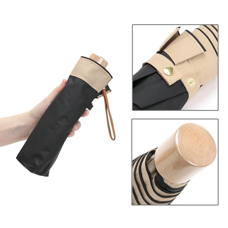 センテリオ（バイカラー）　晴雨兼用折りたたみ日傘　50ｃｍ　遮熱・遮光　ブラック