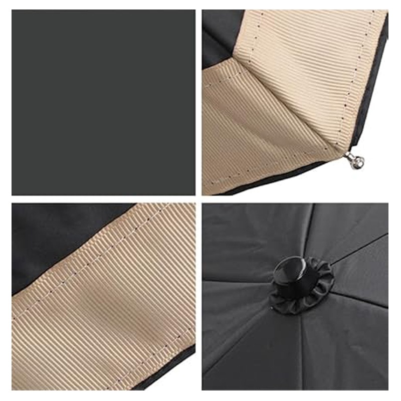 センテリオ（バイカラー）　晴雨兼用折りたたみ日傘　50ｃｍ　遮熱・遮光　ブラック