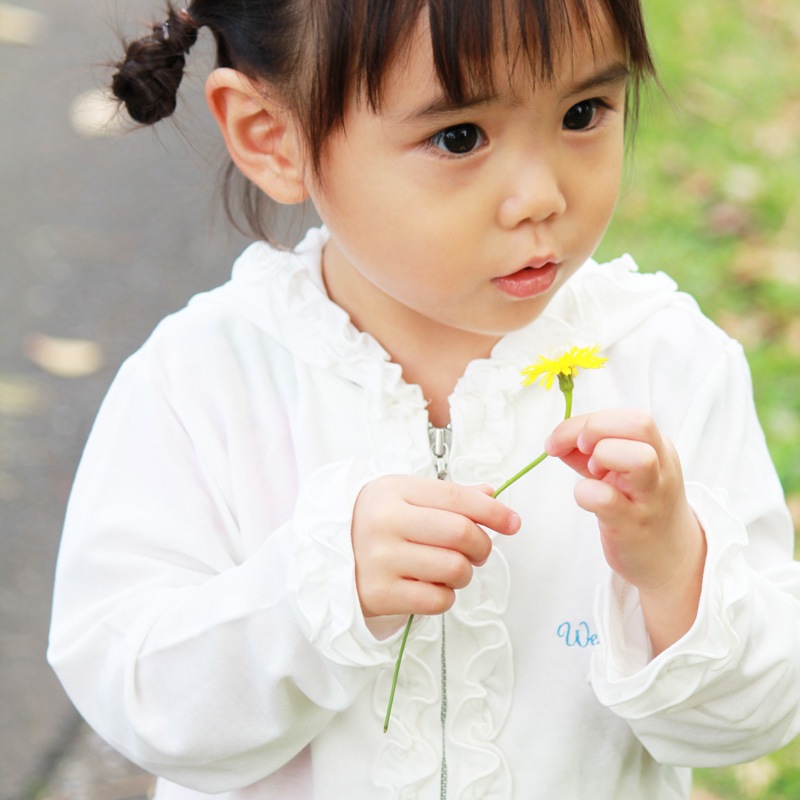 【女児のためのUV対策】着るだけUV対策　冷感フリルパーカー