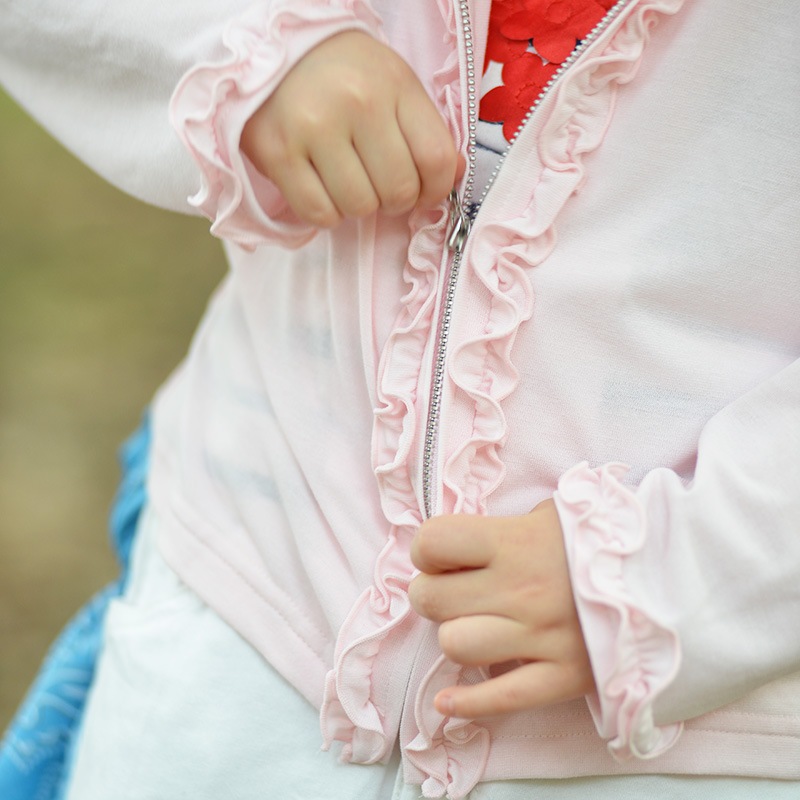 【女児のためのUV対策】着るだけUV対策　冷感フリルパーカー