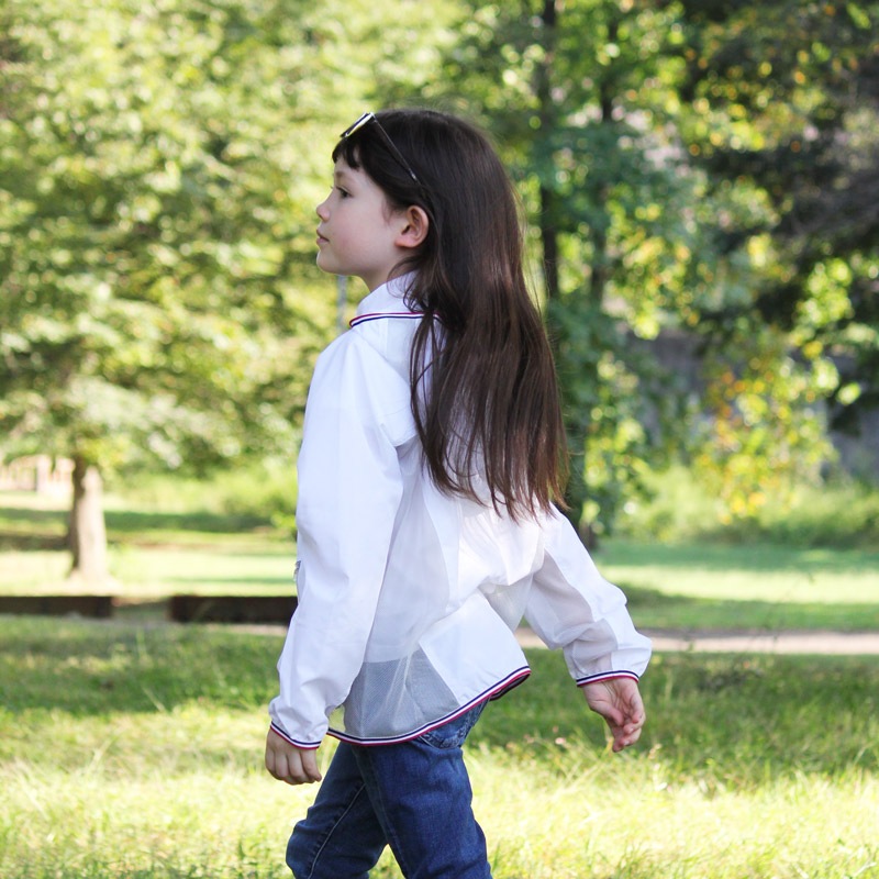 【日焼け対策&日陰の心地よさ】 サンブロックUVメッシュパーカー ホワイト UVカットアウター